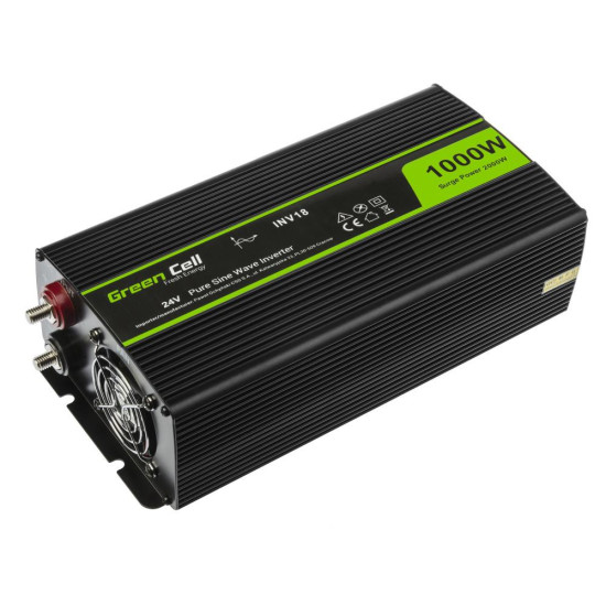 Инвертор GREEN CELL 24V/1000W  чиста синусоида