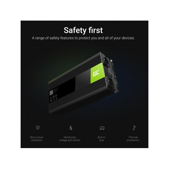 Inverter 12/220 V  DC/AC 1500W/3000W  Pure sine wave GREEN CELL