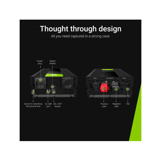 Inverter GREEN CELL 24V/2000W Pure sine wave