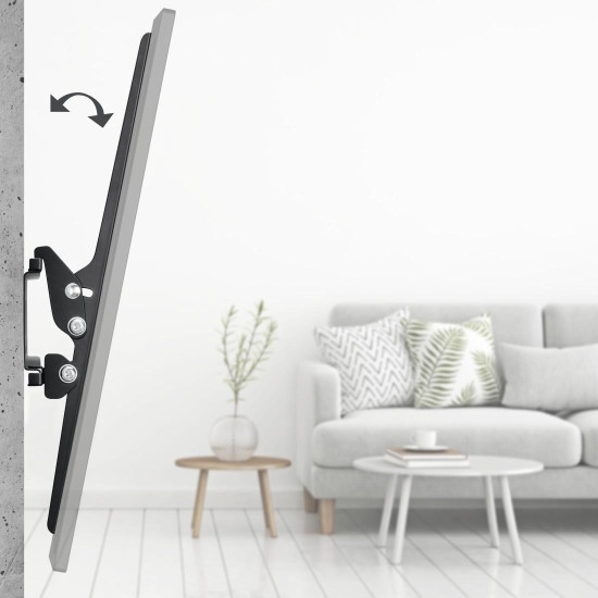 Стенна стойка за TV, FIX, черна, 600x400, 190 cm (75