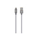 Skross USB-C to USB-A Cable, Metal Braiding, 1.2 m, Grey