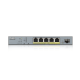 Switch 8-port ZyXEL GS1350-6HP, 6-ports, Gigabit, Управляем, PoE 60W