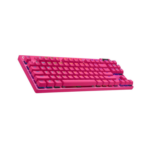 Геймърска механична клавиатура Logitech G Pro X TKL Lightspeed Tactile Switch, Magenta