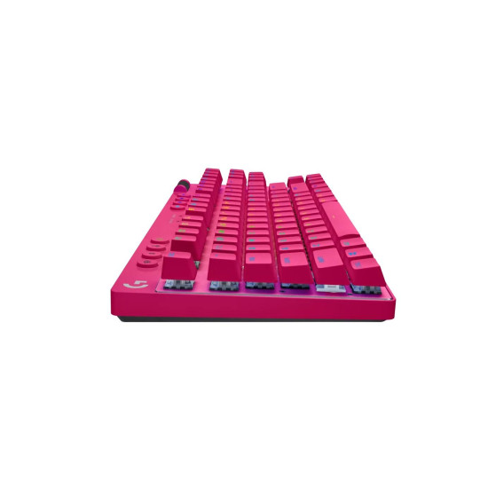 Геймърска механична клавиатура Logitech G Pro X TKL Lightspeed Tactile Switch, Magenta