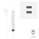 Разклонител HAMA USB 3.4A, 5 гнезда, 2x USB, 3400mA, 223183