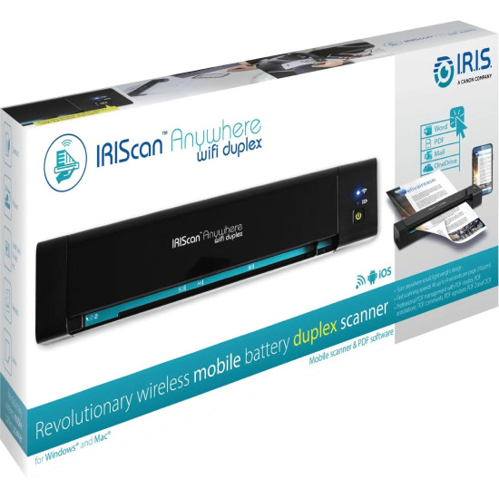 Portable Scanner IRIS IRIScan Anywhere 6 Wifi Duplex, A4, USB-C, Black