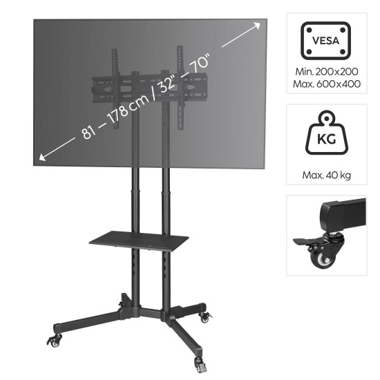 Мобилна стойка за TV HAMA Trolley , до / 75