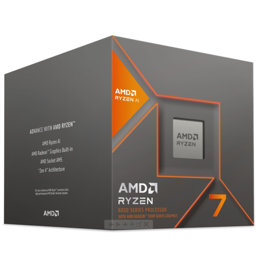 Процесор AMD RYZEN 7 8700G, 8-Core 4.2GHz (Up to 5.1GHz) 24MB Cache, 65W, AM5, BOX