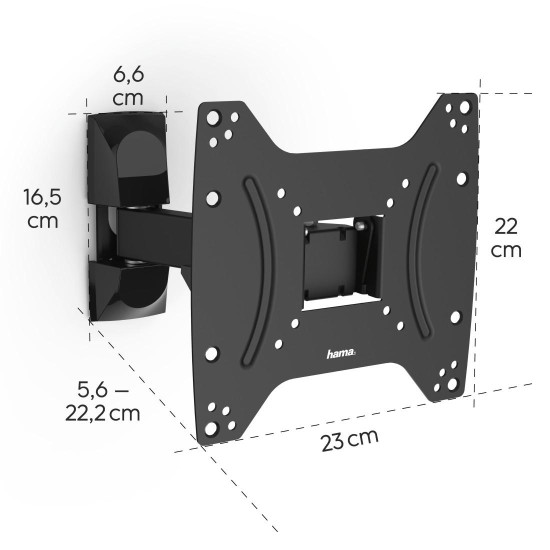 Hama TV Wall Bracket, Swivel, Tilt, 122 cm, 48