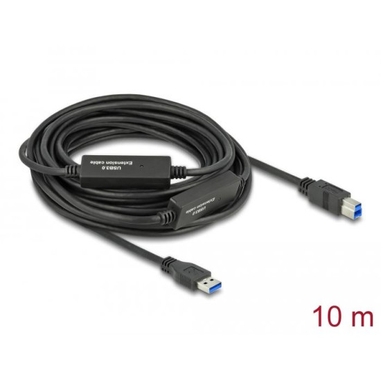 Кабел Delock USB-A - USB-B, USB 3.2, 10м
