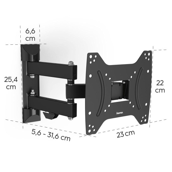 Hama TV Wall Bracket, Swivel, Tilt, Pull-out, 122 cm (48