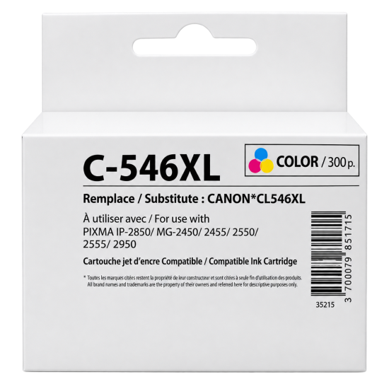 Ink cartridge CANON CL-546XL Color, Canon IP2850/ MG2450/MG2550/TS335x, 360k 15ml, Generink