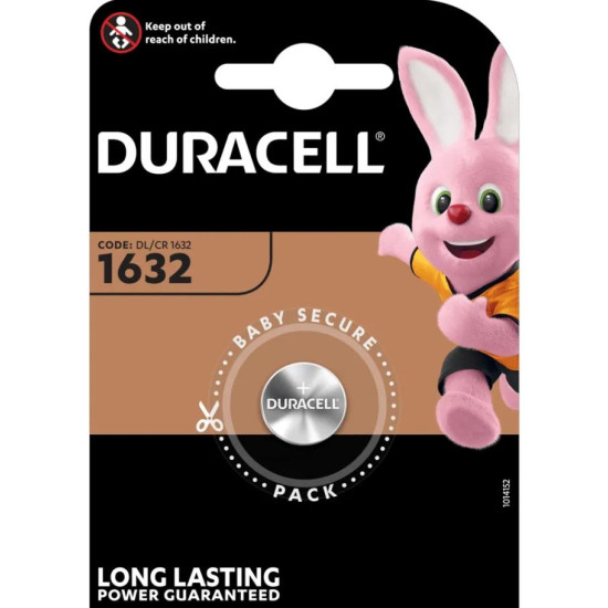 Бутонна батерия DURACELL CR-1632, 3V, Литиева 