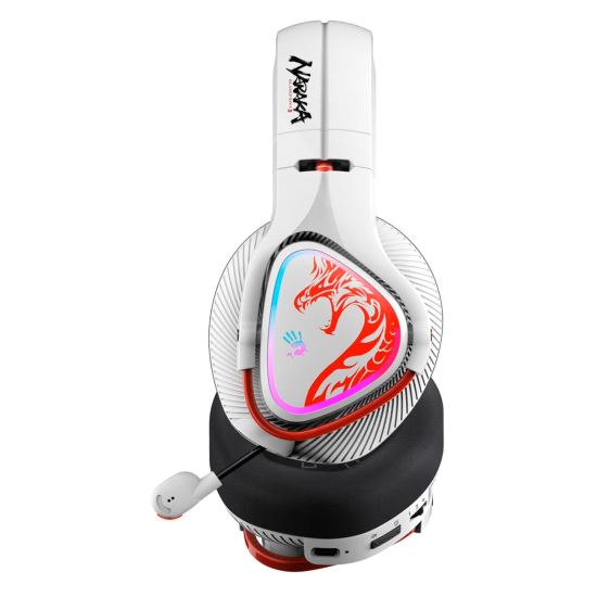 Gaming headphone A4TECH Bloody MR720 Naraka, RGB, Bluetooth + USB, White
