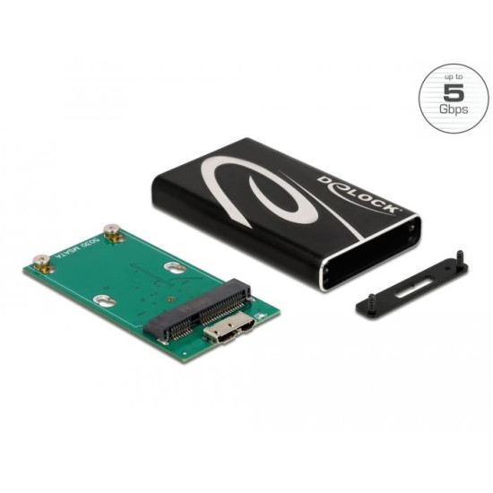 Външно чекмедже Delock 42006, За mSATA SSD, USB