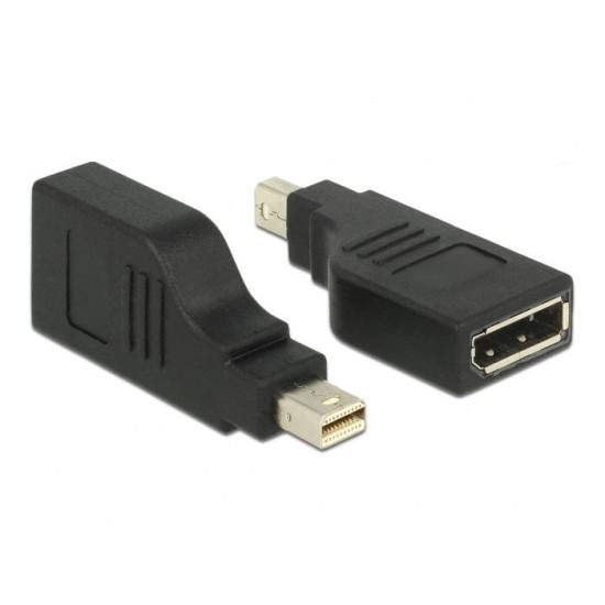 Адаптер Delock, mini DisplayPort 1.2 мъжко - DisplayPort женско, 4K, 90°