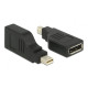 Адаптер Delock, mini DisplayPort 1.2 мъжко - DisplayPort женско, 4K, 90°