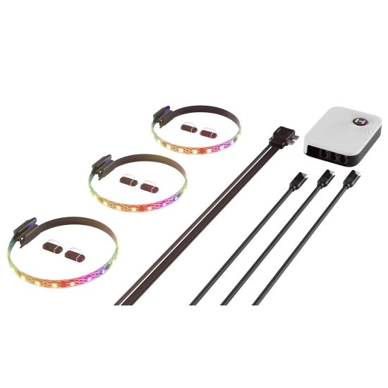 3-Pack RGB Strips HYTE LS10 - 330 mm + NP50