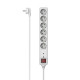 Hama Power Strip, 6-Way, Overvoltage Protection, Switch, 1.4 m, white, 223152