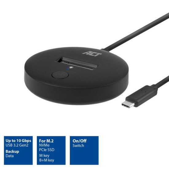 ACT M.2 NVMe/PCIe SSD docking station, USB-C 3.2 Gen2