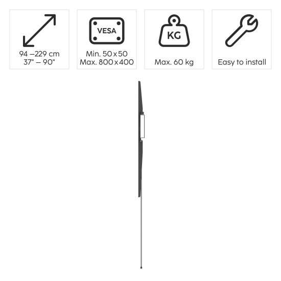 Hama TV Wall Bracket, Rigid, 229 cm (90