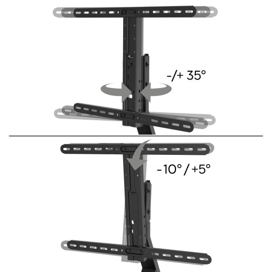 Hama TV Stand, Swivel, Tilt, Height-adjustable, 165 cm (65