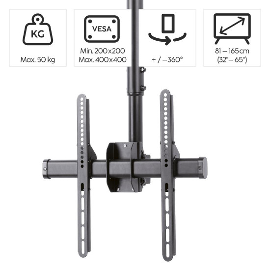 Hama TV Ceiling Mount, Swivel, Tilt, 165 cm (65