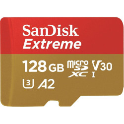 SanDisk 128GB Extreme MicroSDXC Card for Dash Cameras and Drones + SD Adapter + RescuePRO Deluxe