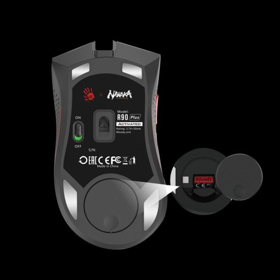 Геймърска Безжична мишка A4tech Bloody R90 Plus, 2.4 GHz, Black