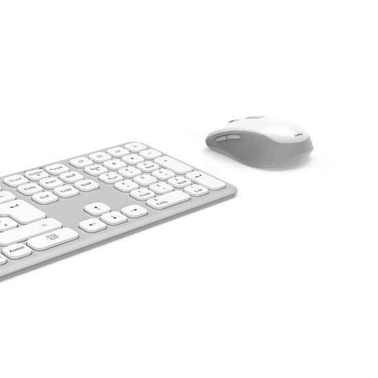 Hama Wireless keyboard and mouse set WKM-550, бяла, 173066