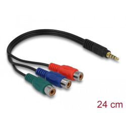 Кабел Delock, 3 x RCA женско > 3.5 mm 4 pin стерео жак
