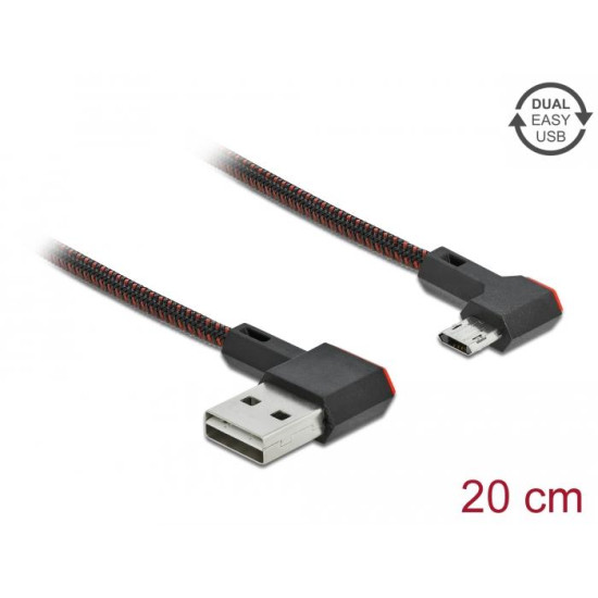Delock EASY-USB 2.0 Cable Type-A male to EASY-USB Type Micro-B male 0.2 m