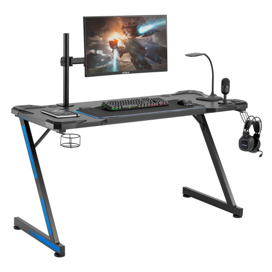 Gaming Desk Nemesis II - Black/Blue