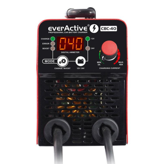 Зарядно токоизправител с инвертор за акумулатори 12V/24V everActive CBC-40  до 40А за UPS, автомобили, мотокари