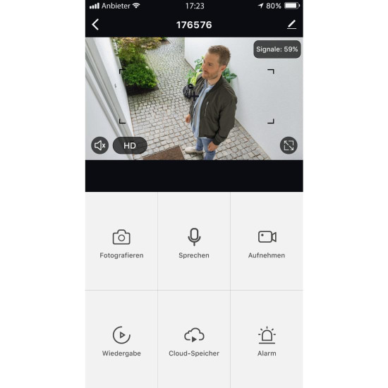 Hama Surveillance Camera, WLAN Outdoor Camera, Recording, Night Vision, 1080p, 176645
