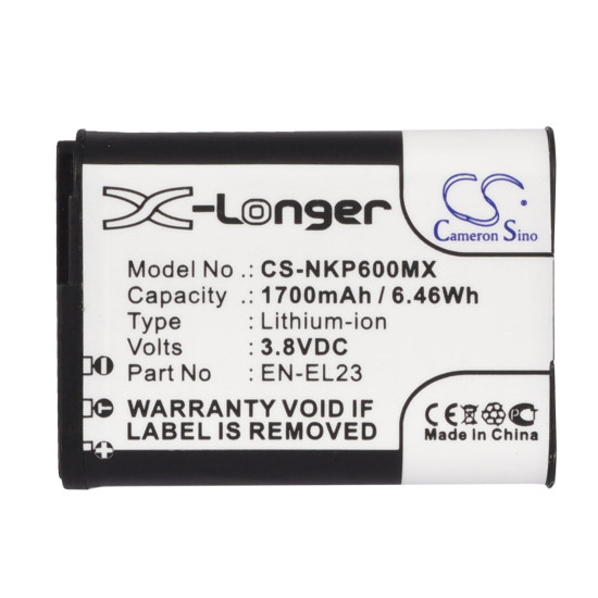 Батерия за апарат NIKON EN-E23  Coolpix P600; P900  LiIon 3,8V  1700mAh  Cameron Sino