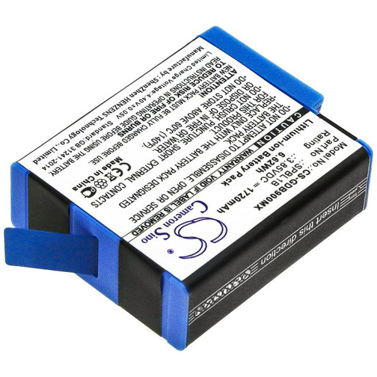 Camera Battery for GO PRO Hero 9; HERO 10; Hero 11; Hero 12  AHDBT-901  3,85V 1720mAh   LIIon Cameron Sino
