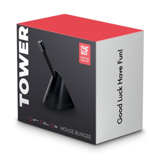 FragON - Tower Mouse Bungee with 3 Colorful clips - Black