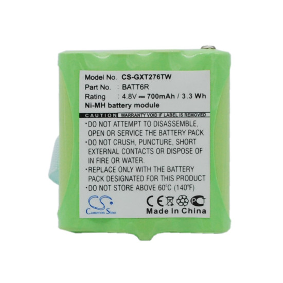 Camera Battery for Two-Way Radio  CS-GXT276TW UNIDEN GMR1038 BATT6R  4,8V 700mA Cameron Sino