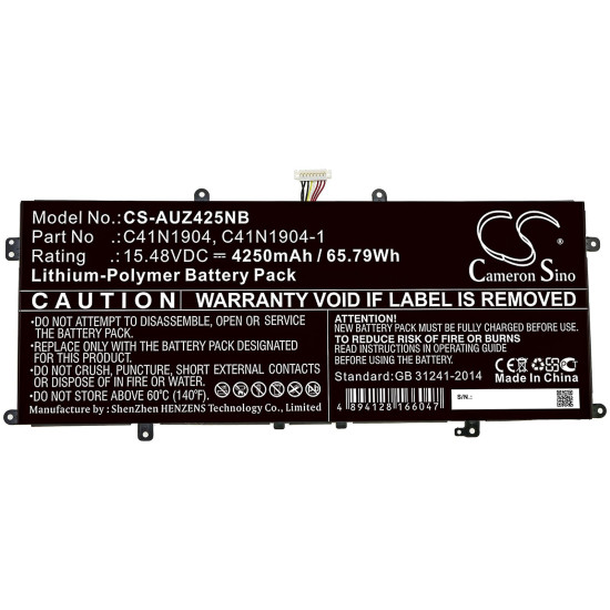 Laptop Battery ASUS ZenBook 13 UX325EA-AH77  C41N1904 LiPo 15,48 V 4250mAh  CAMERON SINO
