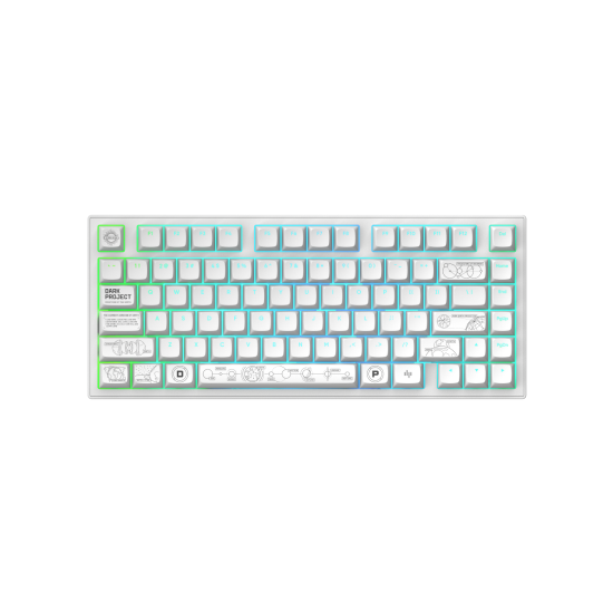 Геймърскa безжична клавиатура Dark Project ALU81A Terra Nova White RGB