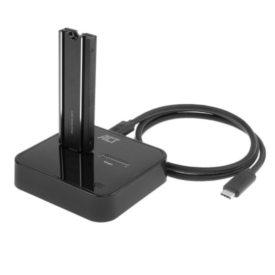 Dual SSD docking clone station, ACT M.2 NVMe/PCIe, USB-C 3.2 Gen2, 10 Gbps