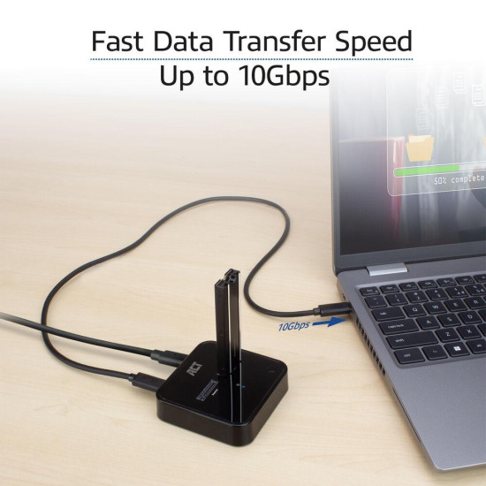 Dual SSD docking clone station, ACT M.2 NVMe/PCIe, USB-C 3.2 Gen2, 10 Gbps