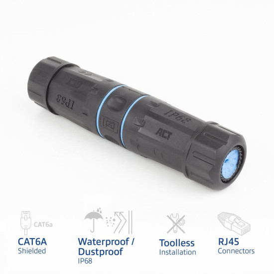 ACT Network Connector, Outdoor, CAT-6A, 1 Gbit/s