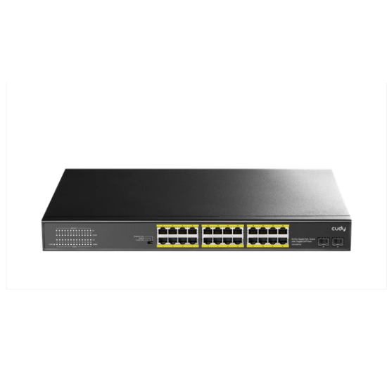 Суич Cudy GS1028PS2, 24 портов, 10/100/1000, 24× GbE with 802.3at/af PoE, 2× Uplink SFP, Default/VLAN/Extend Modes , за 19