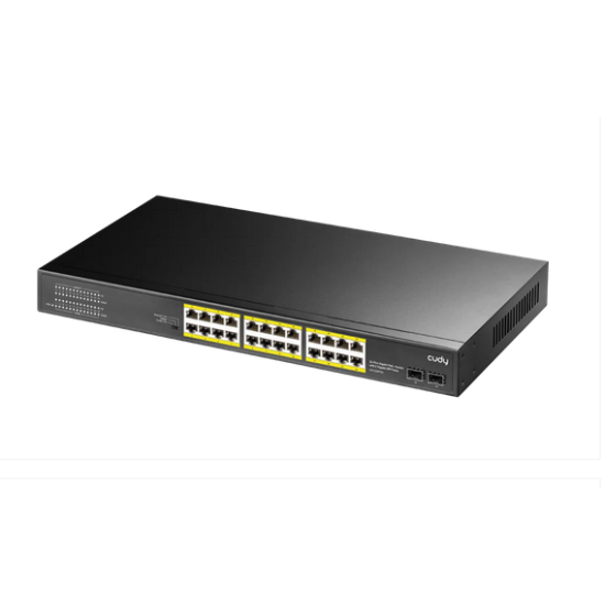 Суич Cudy GS1028PS2, 24 портов, 10/100/1000, 24× GbE with 802.3at/af PoE, 2× Uplink SFP, Default/VLAN/Extend Modes , за 19