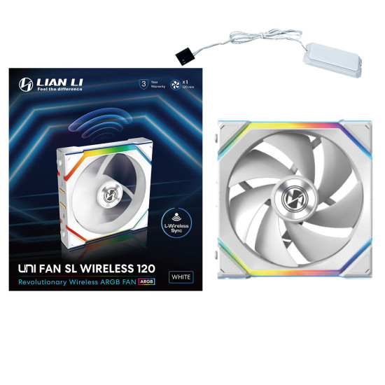Lian Li UNI FAN SL Wireless ARGB PWM Fan - 120 mm White