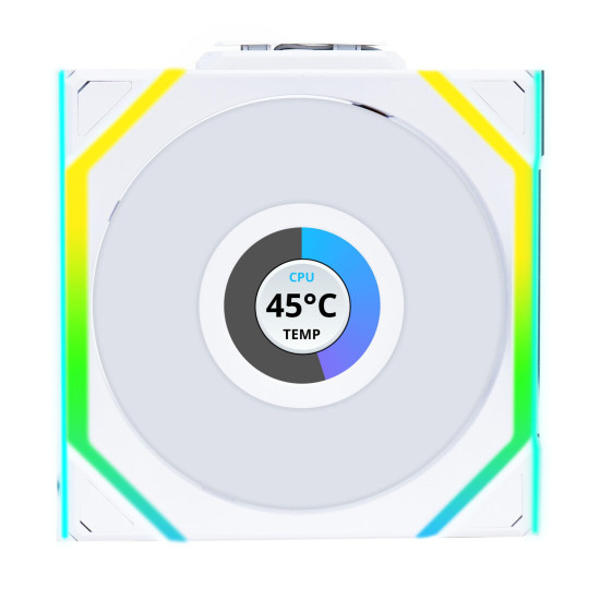Lian Li UNI FAN SL Wireless LCD ARGB PWM Reverse Blade Fan - 120 mm White