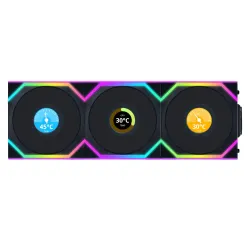 Triple Fan Pack Lian Li UNI FAN SL Wireless LCD ARGB PWM - 120 mm Black