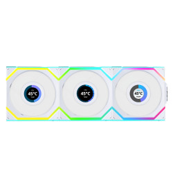 Triple Fan Pack Lian Li UNI FAN SL Wireless LCD ARGB PWM - 120 mm White